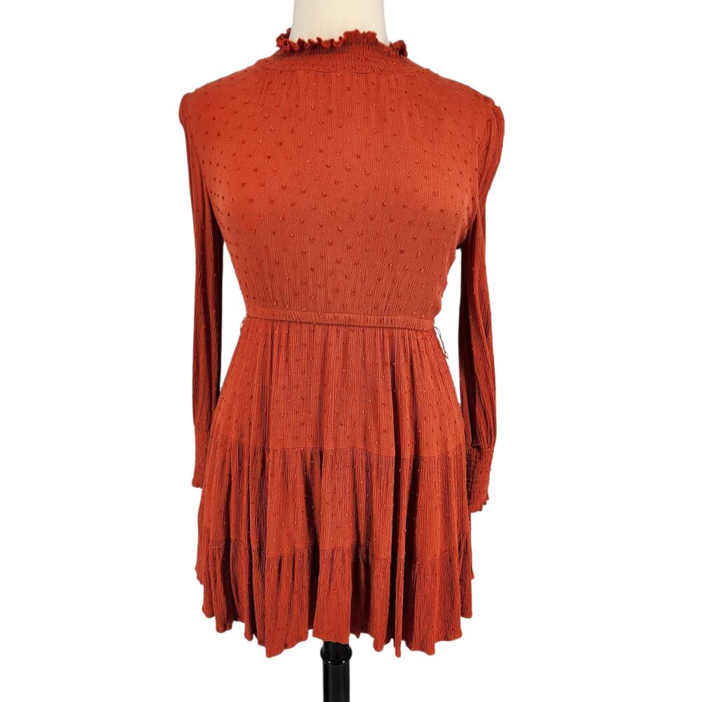 Baltic Born Dot Textured Ruffle Neck Dress – Size XL